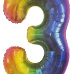 Rainbow Foil Balloon – Number 3 Rainbow Foil Balloon – Number 3