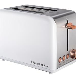 Russell Hobbs – 2 Slice Rose Gold Toaster – White Russell Hobbs – 2 Slice Rose Gold Toaster – White