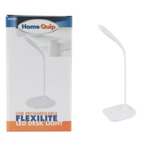 Home Quip Flexlite – USB Rechargeable Flexible Desk Light – White – White Home Quip Flexlite – USB Rechargeable Flexible Desk Light – White – White