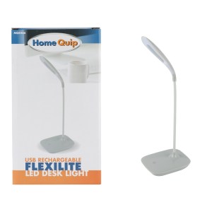 Home Quip Flexlite – USB Rechargeable Flexible Desk Light – White – light grey Home Quip Flexlite – USB Rechargeable Flexible Desk Light – White – light grey