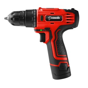 Casals Drill Cordless With Extra Battery Plastic Red 10mm 12V Casals Drill Cordless With Extra Battery Plastic Red 10mm 12V