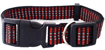 Reflective Dog Collar – Black and Red – Medium Reflective Dog Collar – Black and Red – Medium