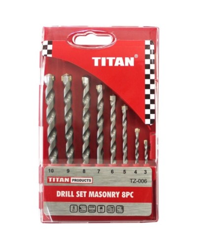 TITAN – Masonry Drill Bit Set – 8 Piece TITAN – Masonry Drill Bit Set – 8 Piece