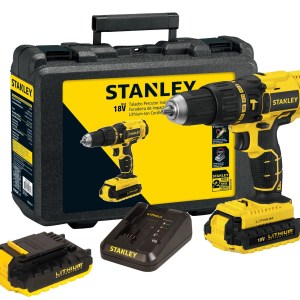 STANLEY 18V Pro Cordless Hammer Drill + 2×1.5Ah Battery + Kitbox STANLEY 18V Pro Cordless Hammer Drill + 2×1.5Ah Battery + Kitbox