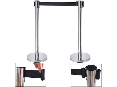 Parrot Retractable Chrome Queue Barrier with Black Belt 910x320mm Parrot Retractable Chrome Queue Barrier with Black Belt 910x320mm