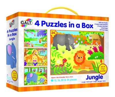 Galt Toys 4 Puzzles In A Box – Jungle Galt Toys 4 Puzzles In A Box – Jungle