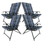 Padded Folding Chairs – Striped Blue With 2 Adjustable Positions X4 Padded Folding Chairs – Striped Blue With 2 Adjustable Positions X4
