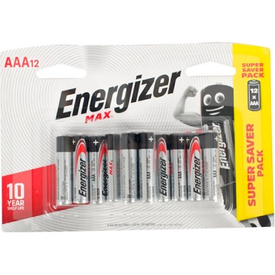 Energizer MAX Alkaline AAA Battery Card 12 Energizer MAX Alkaline AAA Battery Card 12