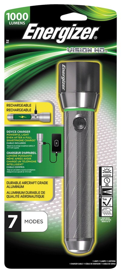 Energizer Vision HD Focus Rechargeable Metal Light Energizer Vision HD Focus Rechargeable Metal Light