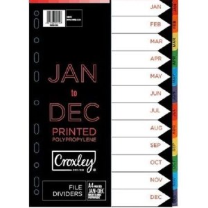 Croxley Indices Printed Jan – Dec Set (Pack of 10) Croxley Indices Printed Jan – Dec Set (Pack of 10)
