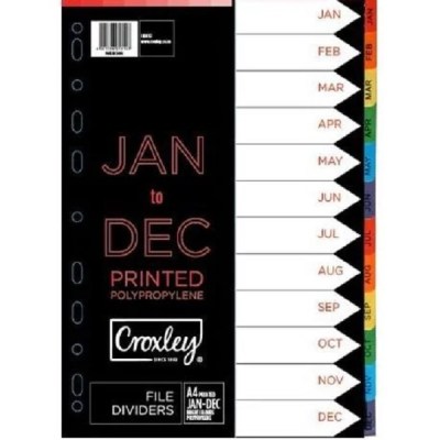 Croxley Indices Printed Jan – Dec Set (Pack of 10) Croxley Indices Printed Jan – Dec Set (Pack of 10)