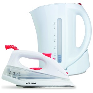 Mellerware Pack 2 Piece Set White Kettle + Iron Mellerware Pack 2 Piece Set White Kettle + Iron
