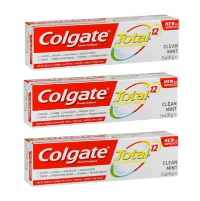 Colgate – Total 12 Clean Mint Toothpaste (3 x 75ml) Colgate – Total 12 Clean Mint Toothpaste (3 x 75ml)