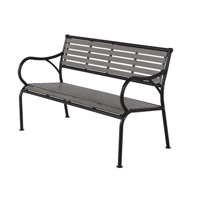 Deluxe Polywood Bench , Polywood Grey Slats Zinc Plated Steel Frame Deluxe Polywood Bench , Polywood Grey Slats Zinc Plated Steel Frame