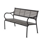 Deluxe Polywood Bench , Polywood Grey Slats Zinc Plated Steel Frame Deluxe Polywood Bench , Polywood Grey Slats Zinc Plated Steel Frame