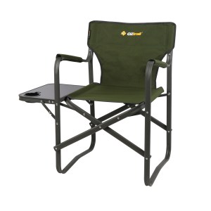 OZtrail Classic Director Camping Chair with Side Table Green 120kg OZtrail Classic Director Camping Chair with Side Table Green 120kg