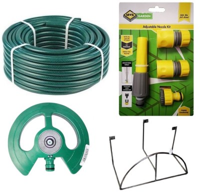 Hose Pipe Set (30m) with Fittings, Pyramid Sprinkler & Steel Hose Bracket Hose Pipe Set (30m) with Fittings, Pyramid Sprinkler & Steel Hose Bracket