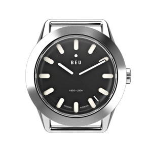 Beu Brushed Steel Case And Lava Black Face – Black & White Beu Brushed Steel Case And Lava Black Face – Black & White