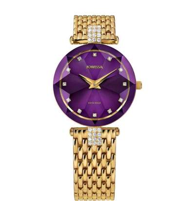 Jowissa Facet Strass Swiss Ladies Watch – Gold & Purple Jowissa Facet Strass Swiss Ladies Watch – Gold & Purple