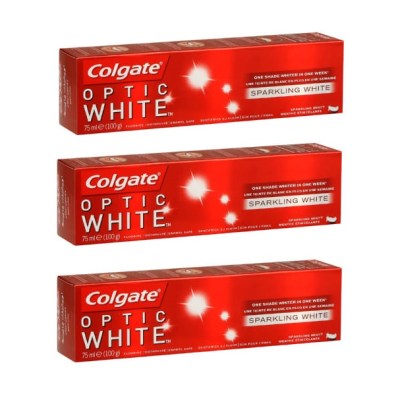 Colgate – Optic White Fluoride Toothpaste – Sparkling Mint (3 x 75ml) Colgate – Optic White Fluoride Toothpaste – Sparkling Mint (3 x 75ml)