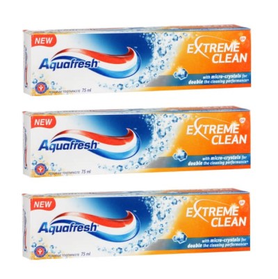 Aquafresh – Fluoride Toothpaste Extreme Clean (3 x 75ml) Aquafresh – Fluoride Toothpaste Extreme Clean (3 x 75ml)