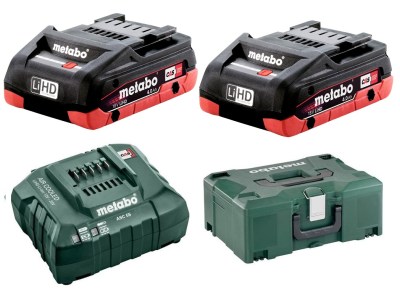 Metabo – 2 x Batteries (4.0Ah) and Charger Combo Set in MetaLoc Case Metabo – 2 x Batteries (4.0Ah) and Charger Combo Set in MetaLoc Case