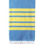 Turkish Bath / Beach Towel – Herringbone (100x180cm) – Blue and Yellow Turkish Bath / Beach Towel – Herringbone (100x180cm) – Blue and Yellow