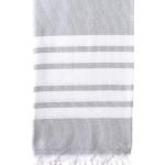 Turkish Bath / Beach Towel – Herringbone (100x180cm) – Light Grey and White Turkish Bath / Beach Towel – Herringbone (100x180cm) – Light Grey and White