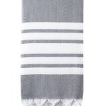 Turkish Bath / Beach Towel – Herringbone (100x180cm) – Dark Grey and White Turkish Bath / Beach Towel – Herringbone (100x180cm) – Dark Grey and White