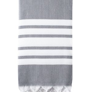Turkish Bath / Beach Towel – Herringbone (100x180cm) – Dark Grey and White Turkish Bath / Beach Towel – Herringbone (100x180cm) – Dark Grey and White