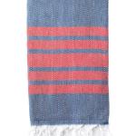 Turkish Bath / Beach Towel – Herringbone (100x180cm) – Navy and Red Turkish Bath / Beach Towel – Herringbone (100x180cm) – Navy and Red
