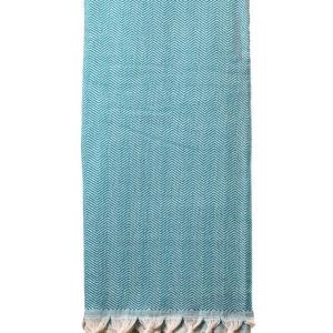 Turkish Throw / Blanket – Herringbone (220x240cm) – Teal Turkish Throw / Blanket – Herringbone (220x240cm) – Teal