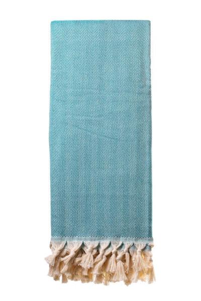 Turkish Throw / Blanket – Herringbone (220x240cm) – Teal Turkish Throw / Blanket – Herringbone (220x240cm) – Teal