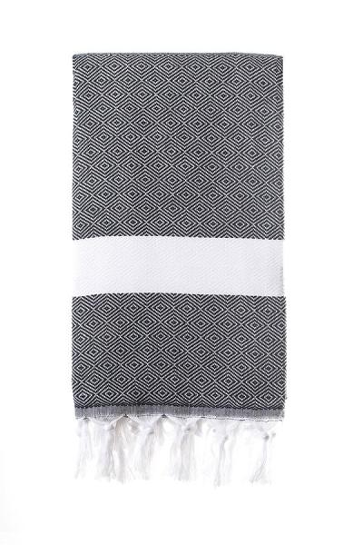 Turkish Bath / Beach Towel (100% Cotton) – Diamanta (100x180cm) – Black Turkish Bath / Beach Towel (100% Cotton) – Diamanta (100x180cm) – Black