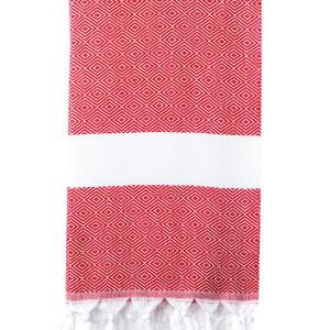 Turkish Bath / Beach Towel (100% Cotton)-Diamanta (100x180cm) – Cherry Red Turkish Bath / Beach Towel (100% Cotton)-Diamanta (100x180cm) – Cherry Red