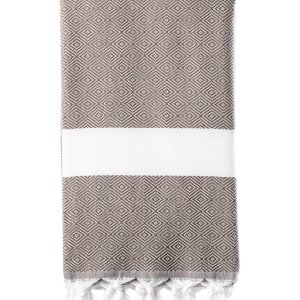Turkish Bath / Beach Towel (100% Cotton) – Diamanta (100x180cm) – Coffee Turkish Bath / Beach Towel (100% Cotton) – Diamanta (100x180cm) – Coffee