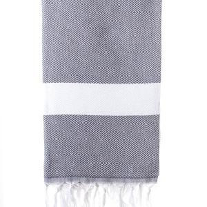 Turkish Bath / Beach Towel (100% Cotton) – Diamanta (100x180cm) – Dark Grey Turkish Bath / Beach Towel (100% Cotton) – Diamanta (100x180cm) – Dark Grey