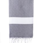 Turkish Bath / Beach Towel (100% Cotton) – Diamanta (100x180cm) – Dark Grey Turkish Bath / Beach Towel (100% Cotton) – Diamanta (100x180cm) – Dark Grey