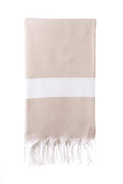 Turkish Bath / Beach Towel (100% Cotton) – Diamanta (100x180cm) – Sand Turkish Bath / Beach Towel (100% Cotton) – Diamanta (100x180cm) – Sand