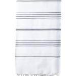 Turkish Bath / Beach Towel – Elim (100x180cm) – White and Dark Grey Turkish Bath / Beach Towel – Elim (100x180cm) – White and Dark Grey