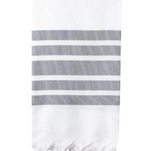 Turkish Bath / Beach Towel – Herringbone (100x180cm) – White and Dark Grey Turkish Bath / Beach Towel – Herringbone (100x180cm) – White and Dark Grey