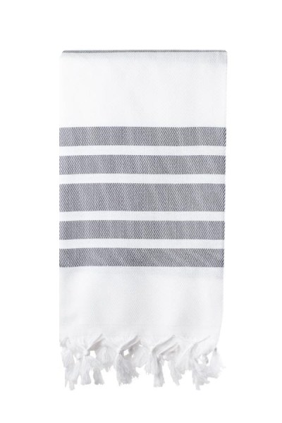 Turkish Bath / Beach Towel – Herringbone (100x180cm) – White and Dark Grey Turkish Bath / Beach Towel – Herringbone (100x180cm) – White and Dark Grey