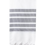 Turkish Bath / Beach Towel – Herringbone (100x180cm) – White and Dark Grey Turkish Bath / Beach Towel – Herringbone (100x180cm) – White and Dark Grey