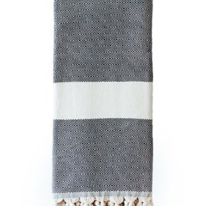 Turkish Throw / Blanket (100% Cotton) – Diamanta (220 x 240cm) – Black Turkish Throw / Blanket (100% Cotton) – Diamanta (220 x 240cm) – Black