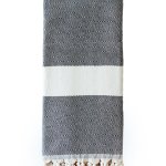 Turkish Throw / Blanket (100% Cotton) – Diamanta (220 x 240cm) – Black Turkish Throw / Blanket (100% Cotton) – Diamanta (220 x 240cm) – Black