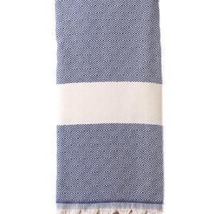 Turkish Throw / Blanket (100% Cotton) – Diamanta (220x240cm) – Navy Turkish Throw / Blanket (100% Cotton) – Diamanta (220x240cm) – Navy