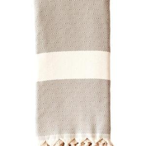 Turkish Throw / Blanket (100% Cotton) – Diamanta (220x240cm) – Coffee Turkish Throw / Blanket (100% Cotton) – Diamanta (220x240cm) – Coffee