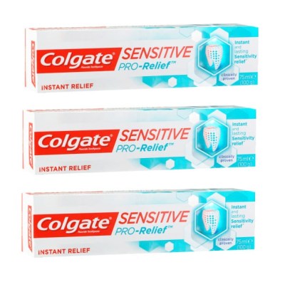 Colgate – Sensitive Pro-Relief Fluoride Toothpaste – Instant Relief (3x75ml) Colgate – Sensitive Pro-Relief Fluoride Toothpaste – Instant Relief (3x75ml)