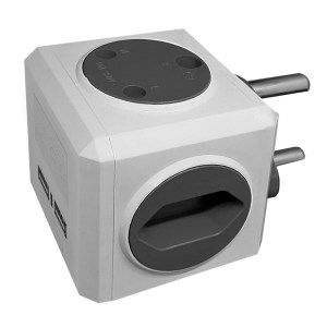 Dual USB charger with multi sockets – Grey Dual USB charger with multi sockets – Grey