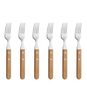 Amefa Steak Forks Wood 6 Piece Amefa Steak Forks Wood 6 Piece